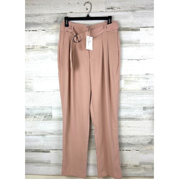 Joie Women’s 8 Pink Ianna High Waist Pleated Ankle Dress Pants with Belt NEW - Picture 3 of 11